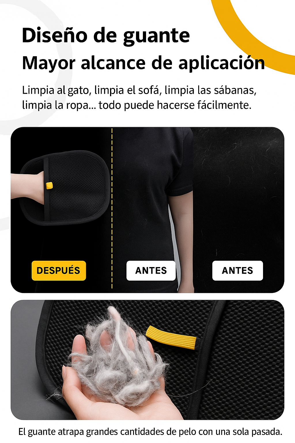 Kit Cepillo Duradero para Eliminar el pelo suelto para Mascotas