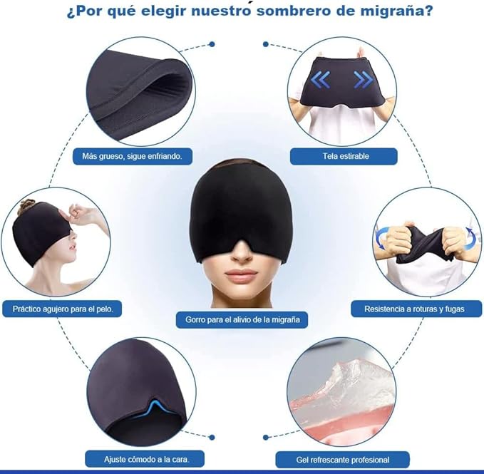 Gorro Terapéutico de Gel – Alivio Inmediato para Dolor de Cabeza y Migrañas