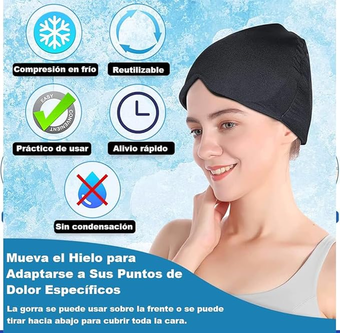 Gorro Terapéutico de Gel – Alivio Inmediato para Dolor de Cabeza y Migrañas
